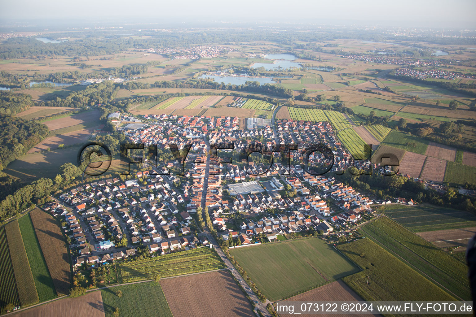 Oblique view of Kuhardt in the state Rhineland-Palatinate, Germany