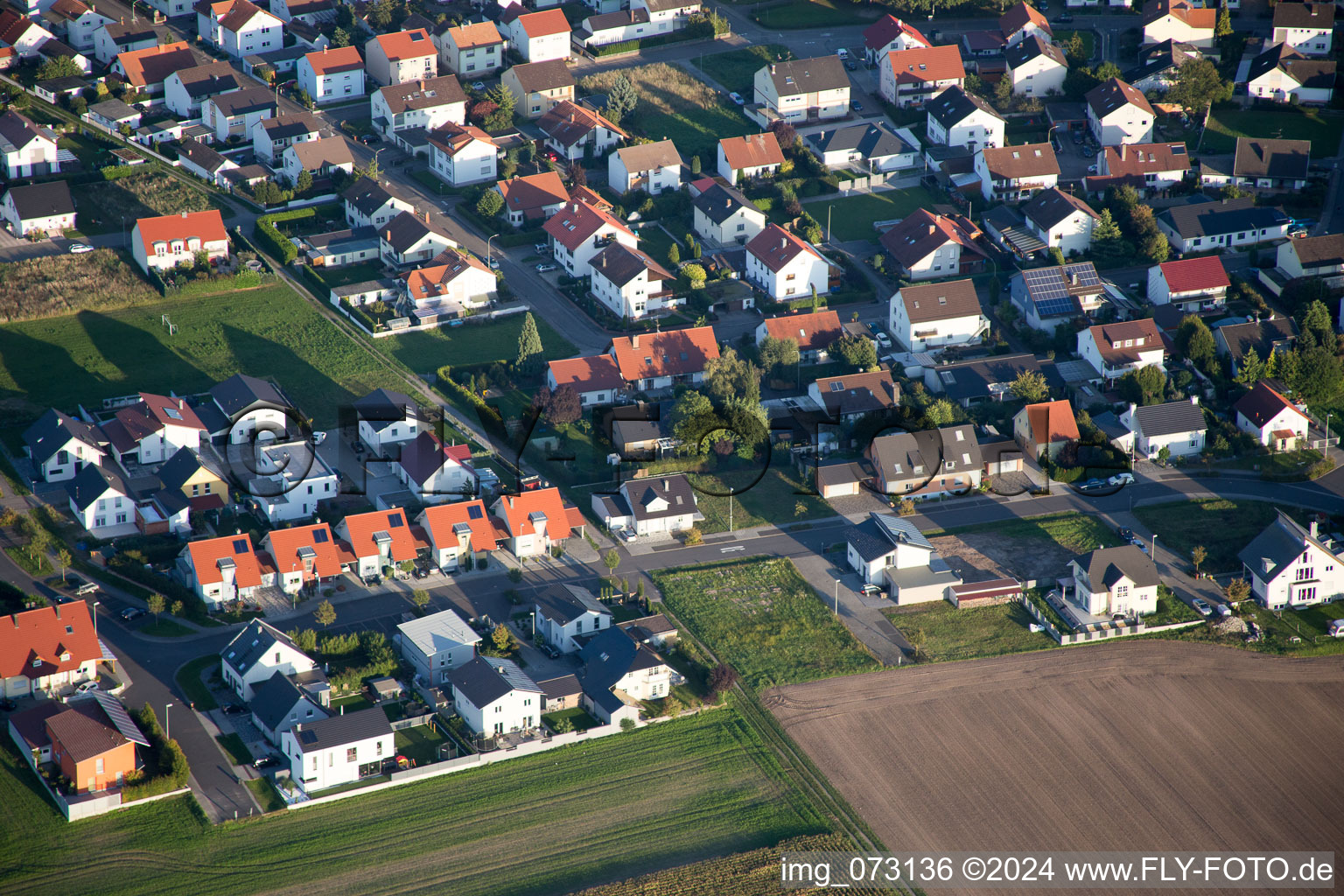 Oblique view of Flower ring in the district Hardtwald in Neupotz in the state Rhineland-Palatinate, Germany