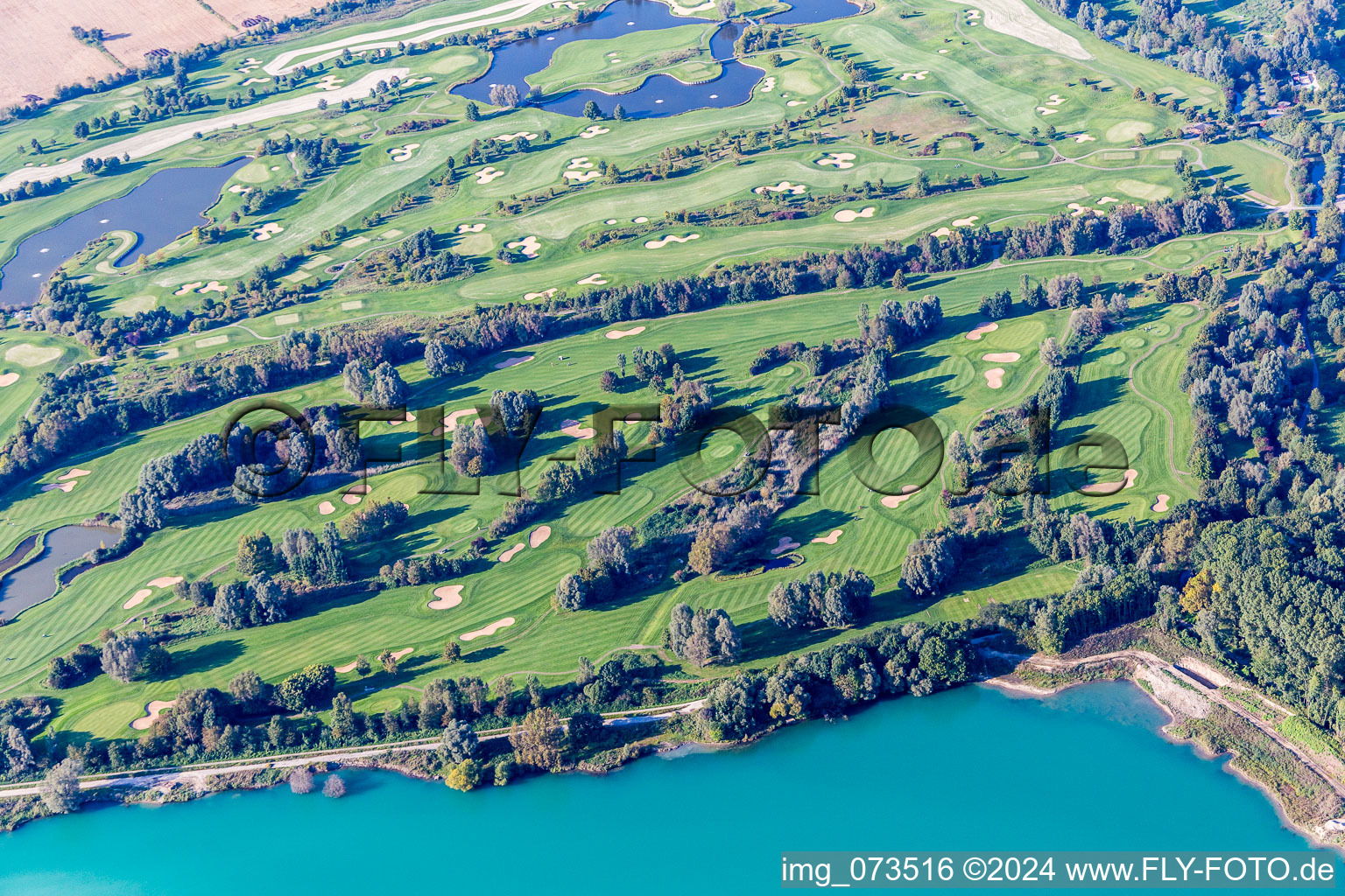 Grounds of the Golf course at of Golf Club St. Leon-Rot in Sankt Leon-Rot in the state Baden-Wurttemberg, Germany from above