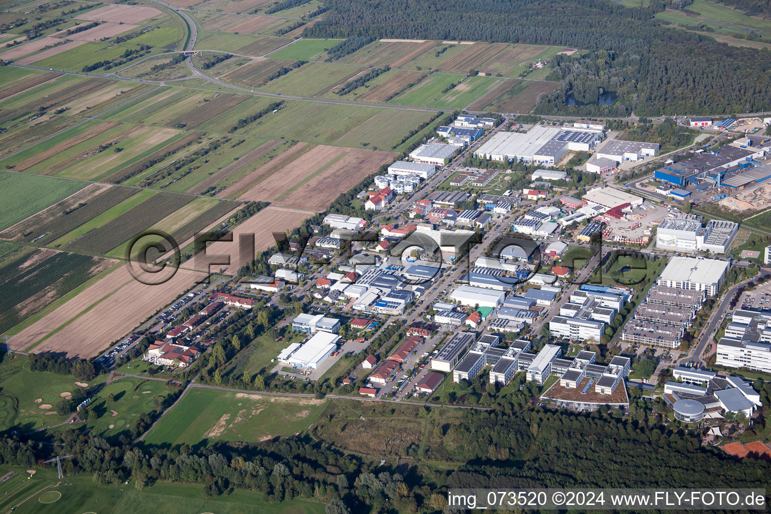 Industrial area at the train station in the district Rot in St. Leon-Rot in the state Baden-Wuerttemberg, Germany