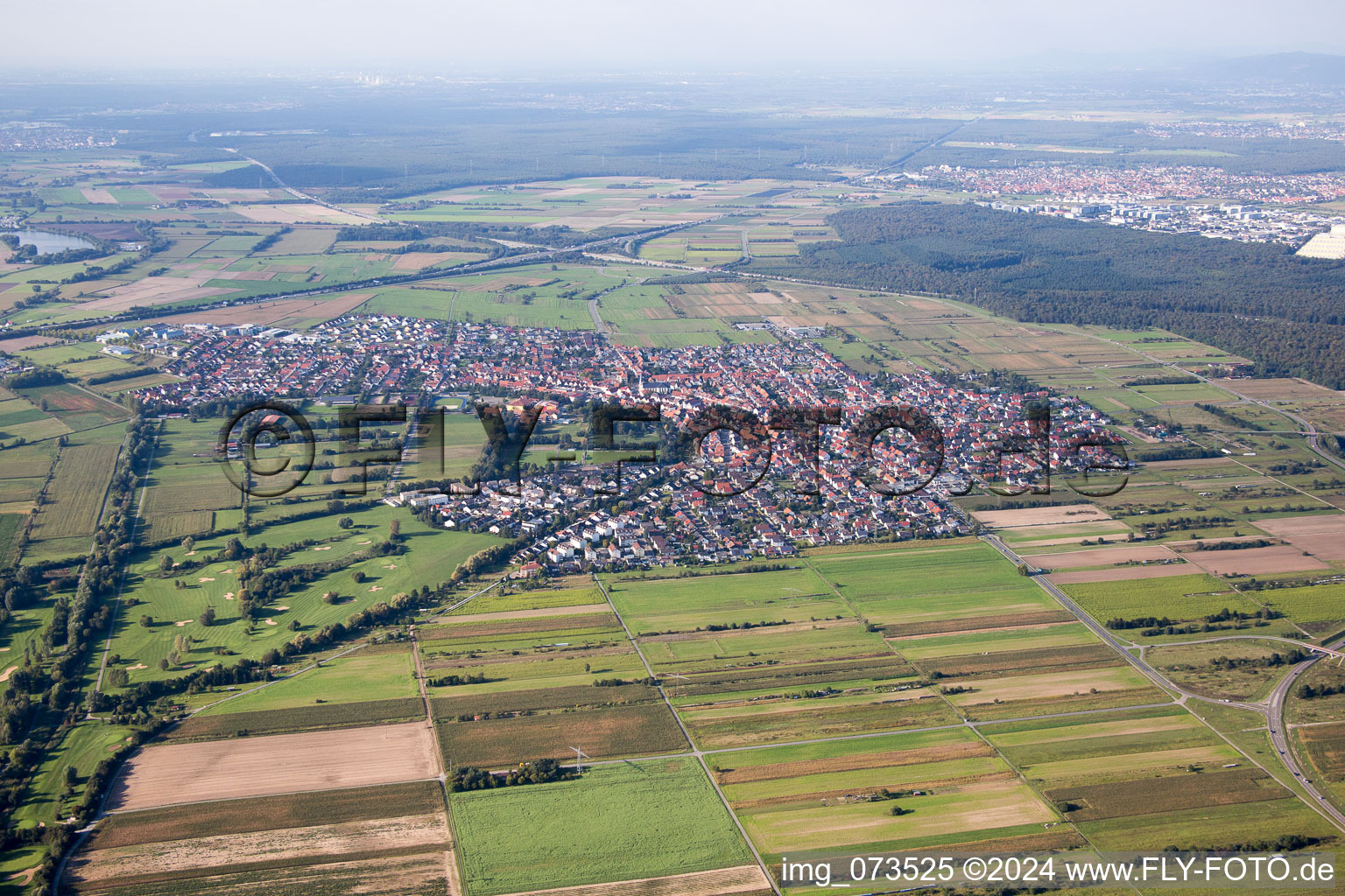 Aerial view of District Rot in St. Leon-Rot in the state Baden-Wuerttemberg, Germany