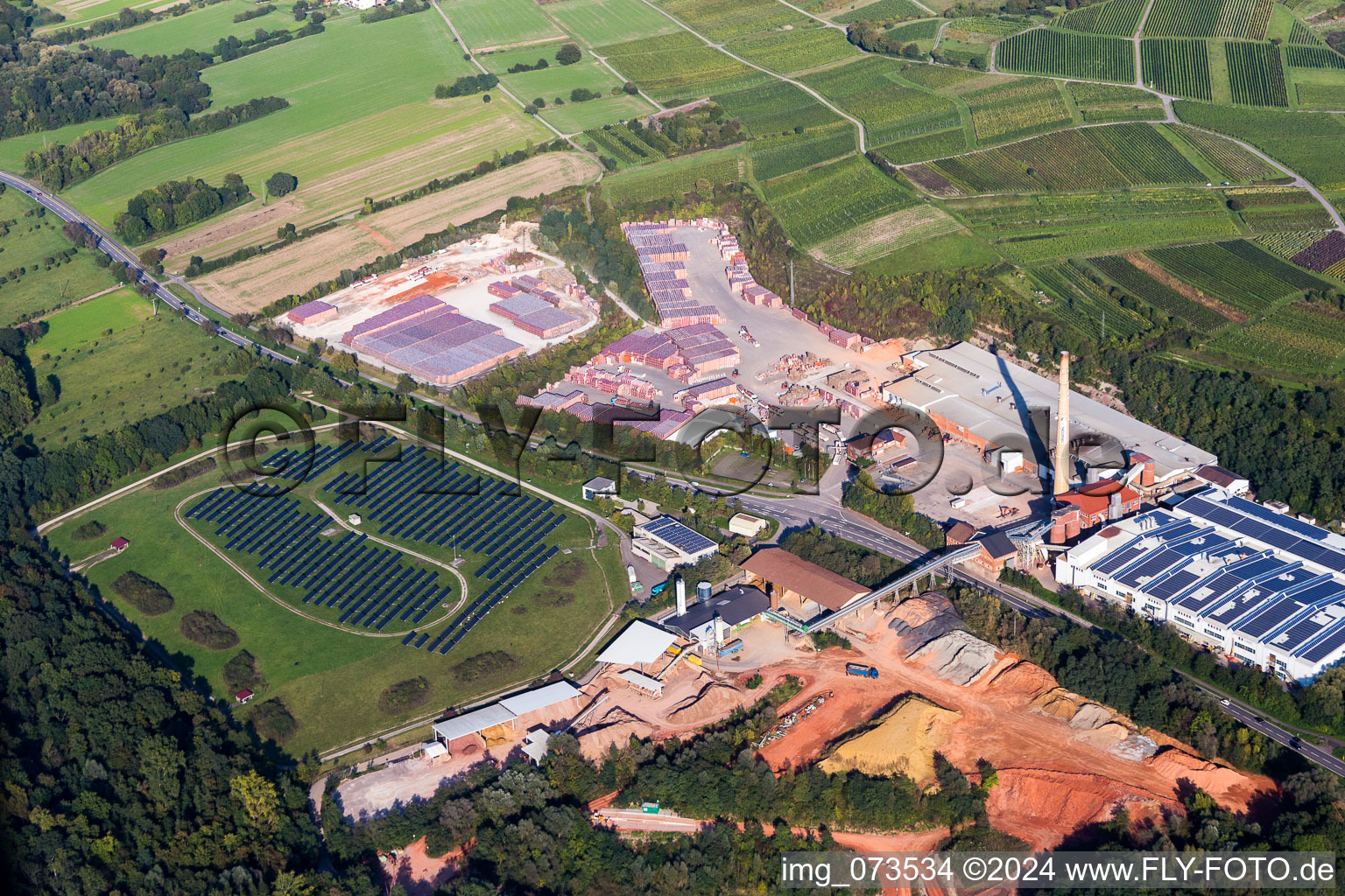 Building and production halls on the premises of Wienerberger GmbH, factory Malsch in Malsch in the state Baden-Wurttemberg, Germany