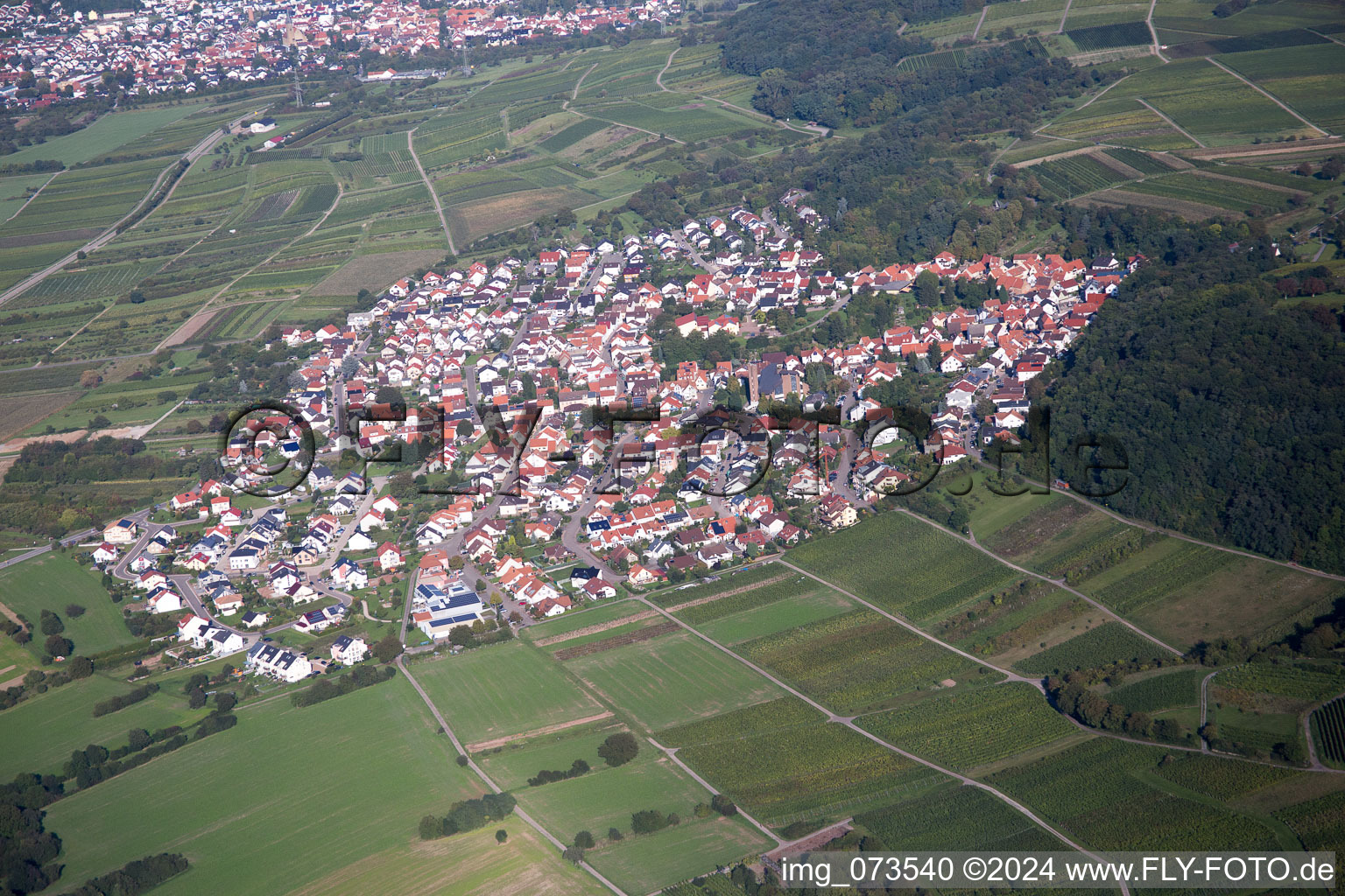 Aerial photograpy of Malsch in the state Baden-Wuerttemberg, Germany