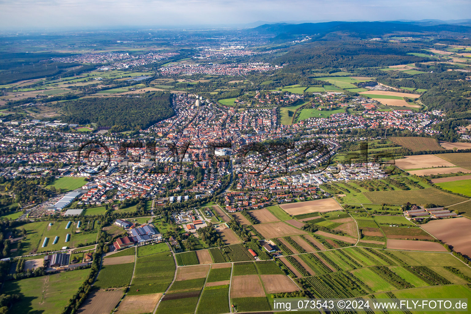 From the south in Wiesloch in the state Baden-Wuerttemberg, Germany