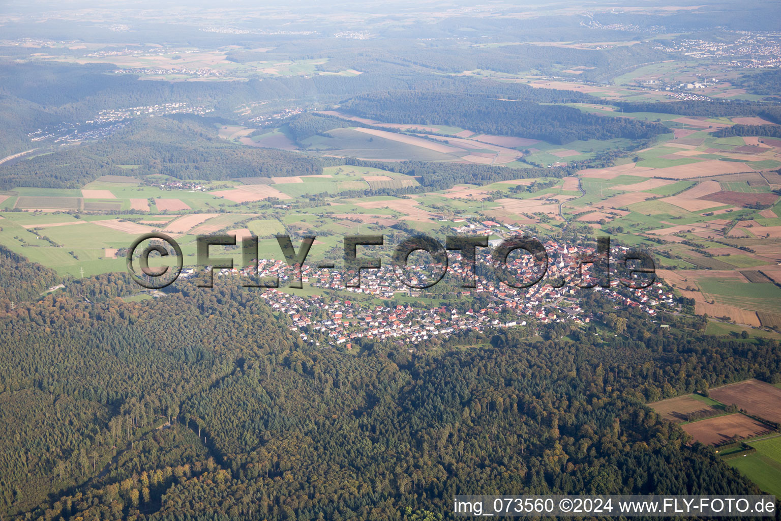 From the west in Neunkirchen in the state Baden-Wuerttemberg, Germany