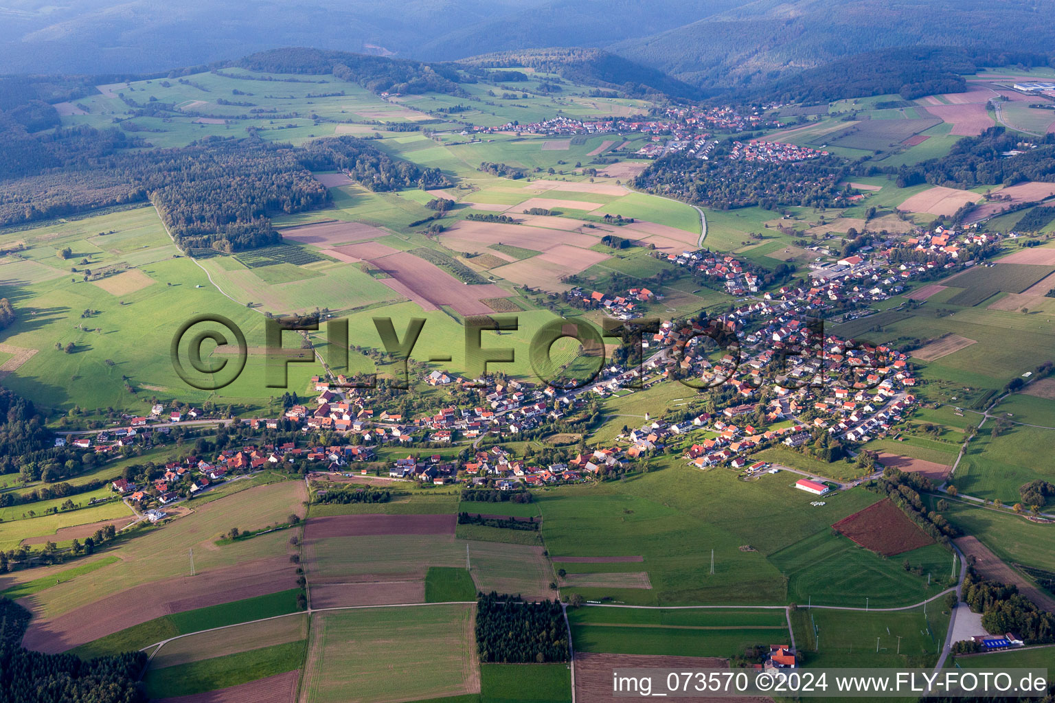 Village view in the district Oberdielbach in Waldbrunn in the state Baden-Wuerttemberg, Germany