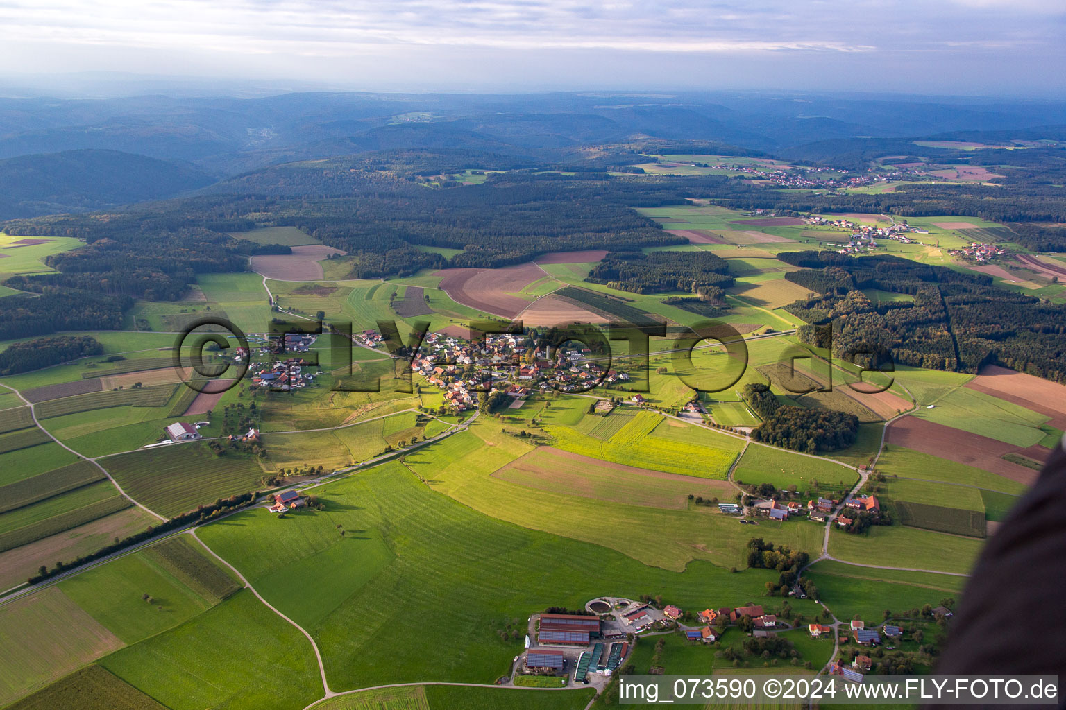 Aerial photograpy of Upper-Scheidental in the district Scheidental in Mudau in the state Baden-Wuerttemberg, Germany