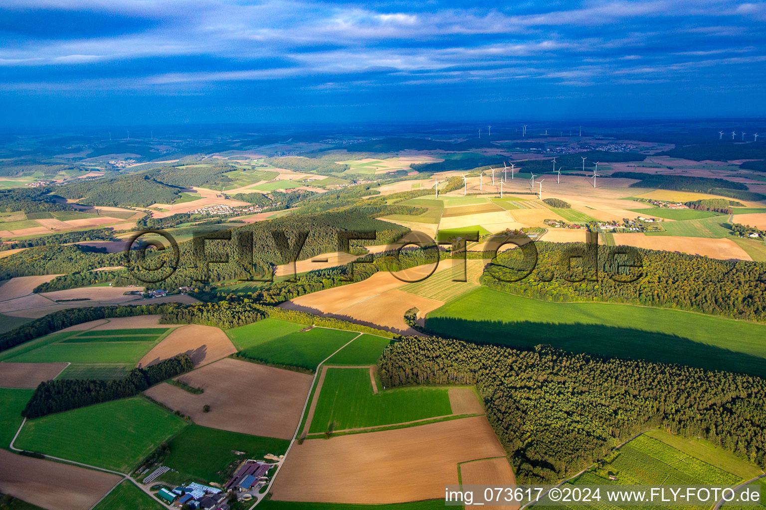 Oblique view of District Reicholzheim in Wertheim in the state Baden-Wuerttemberg, Germany