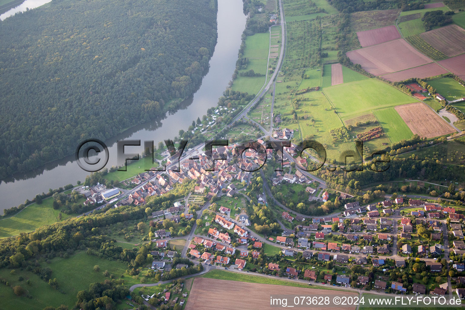 Aerial view of Urphar in the state Baden-Wuerttemberg, Germany