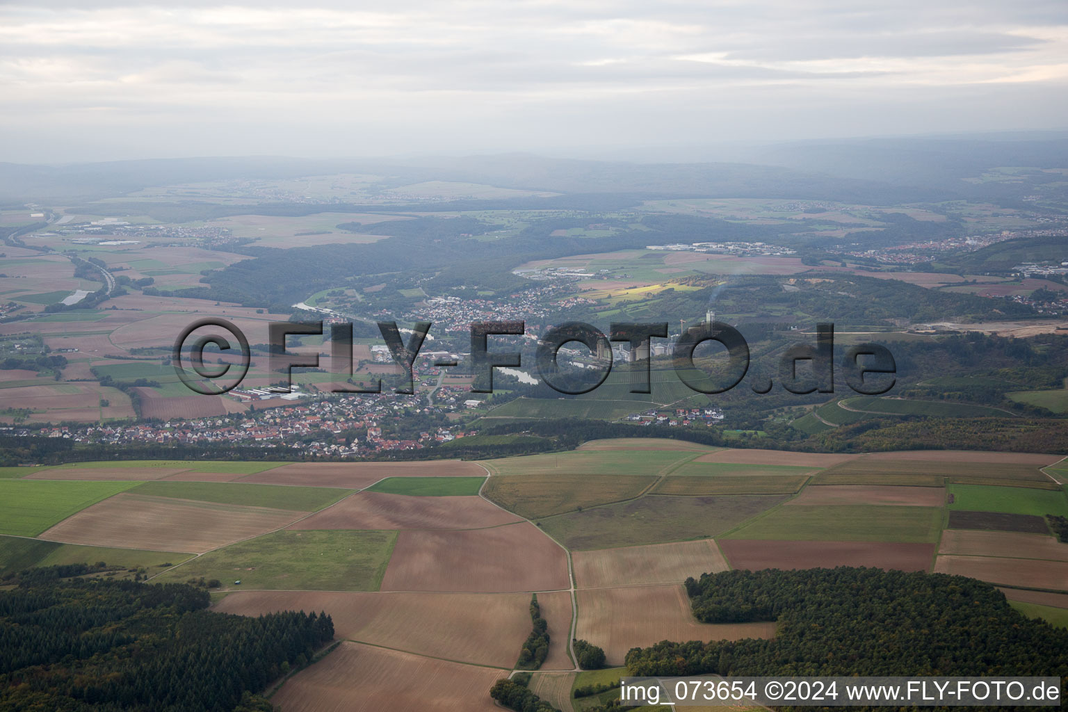 Aerial view of Homburg am Main in the state Baden-Wuerttemberg, Germany