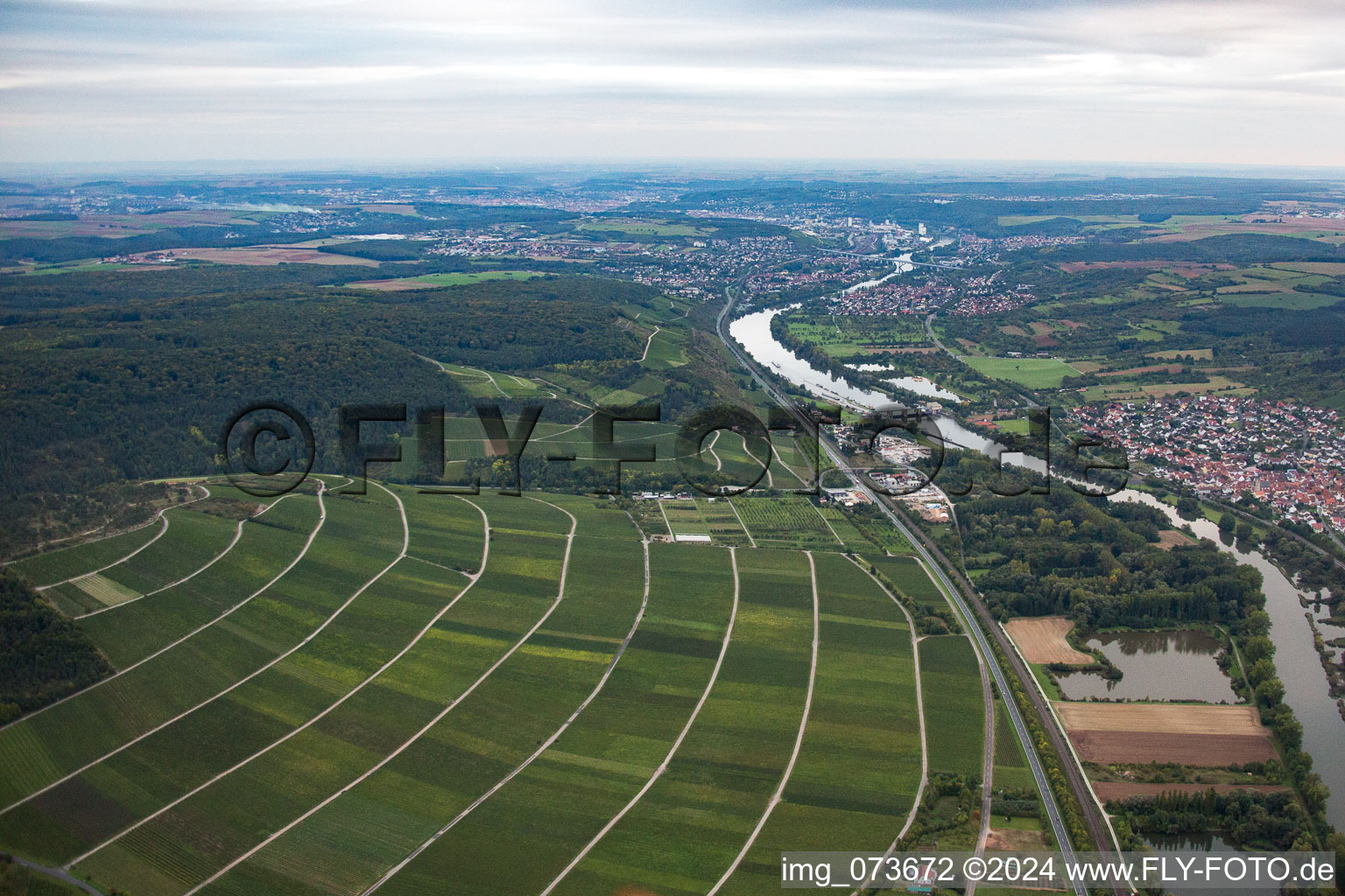 Crossing the Main in Veitshöchheim in the state Bavaria, Germany