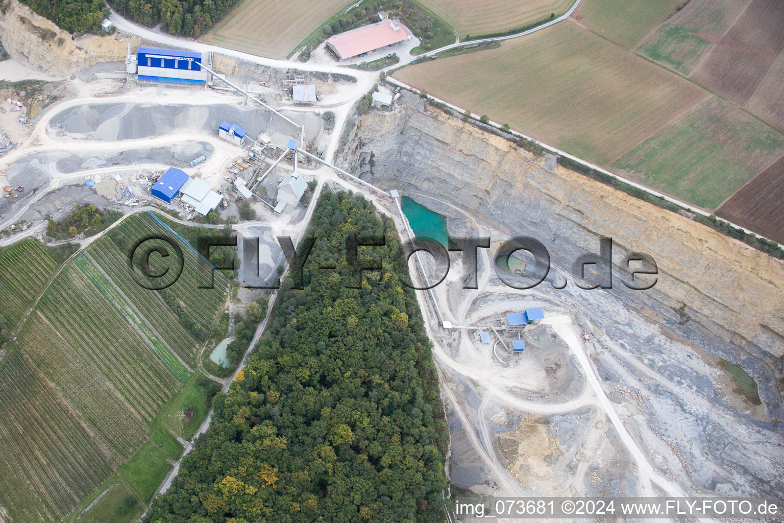 Quarry in Retzstadt in the state Bavaria, Germany