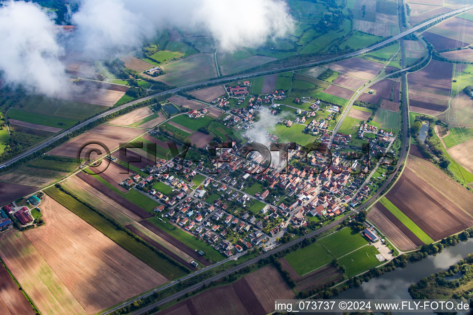 River banks of the Main in the district Staffelbach in Oberhaid in the state Bavaria, Germany