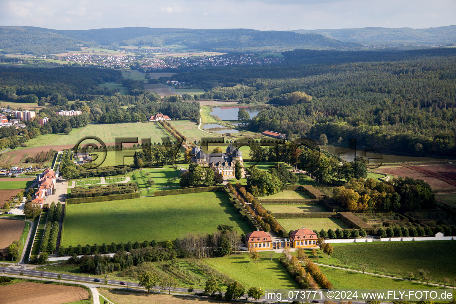 Building complex in the park of the castle Seehof in Memmelsdorf in the state Bavaria