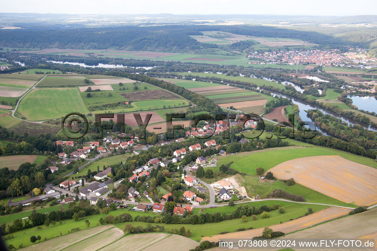 Aerial view of Stettfeld in the state Bavaria, Germany