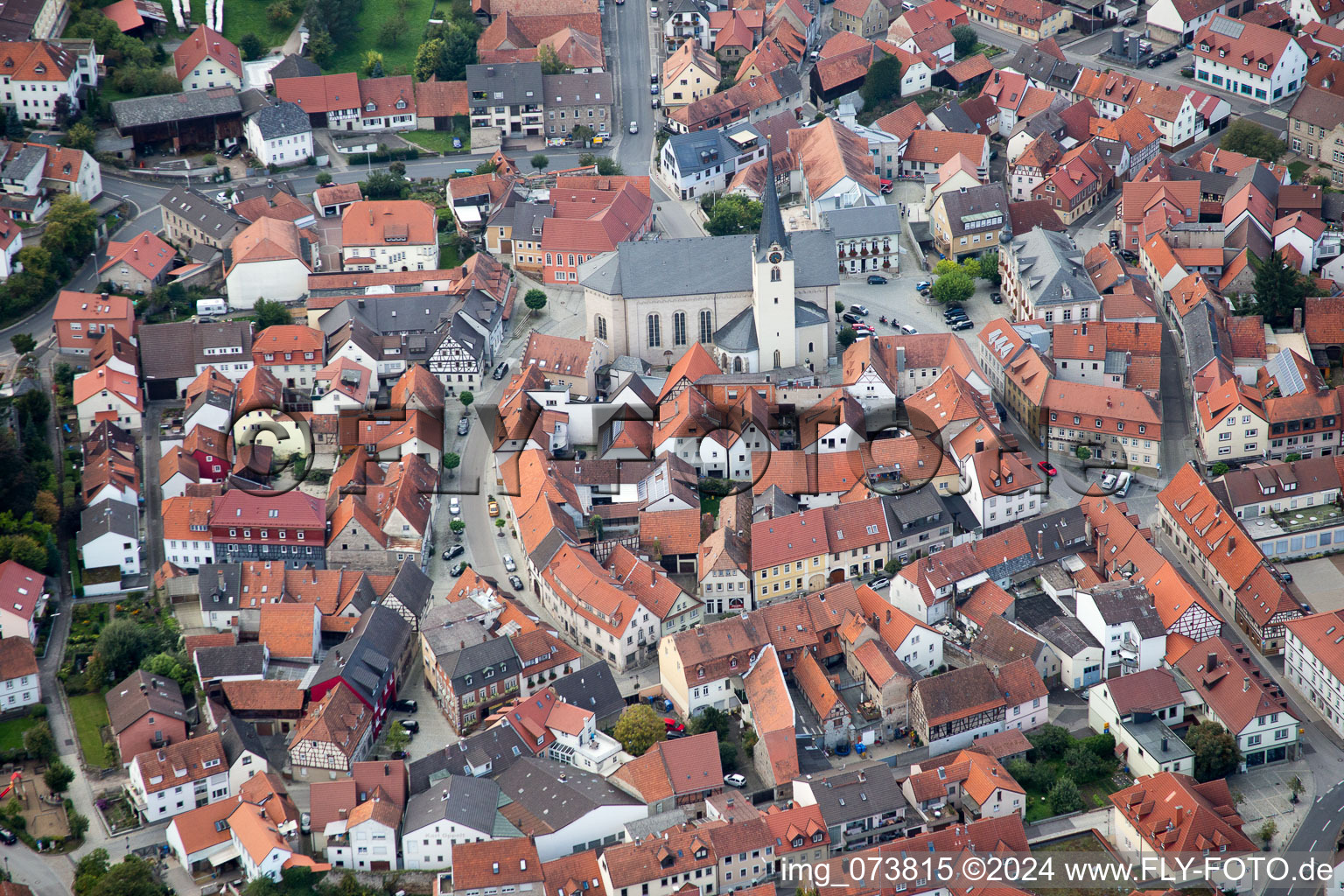 Oblique view of Eltmann in the state Bavaria, Germany