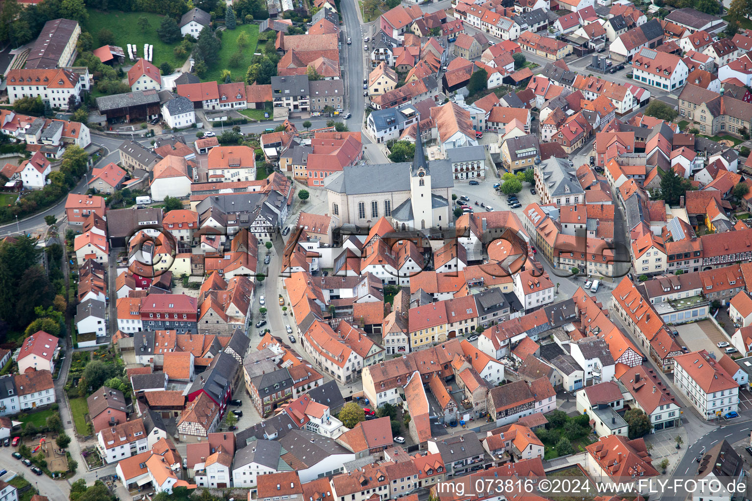 Eltmann in the state Bavaria, Germany from above