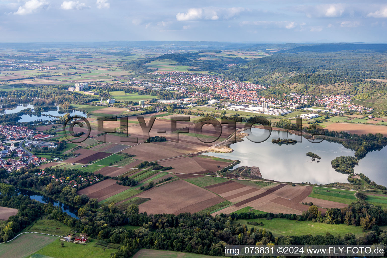 Town on the banks of the river of the Main river in Zeil am Main in the state Bavaria, Germany