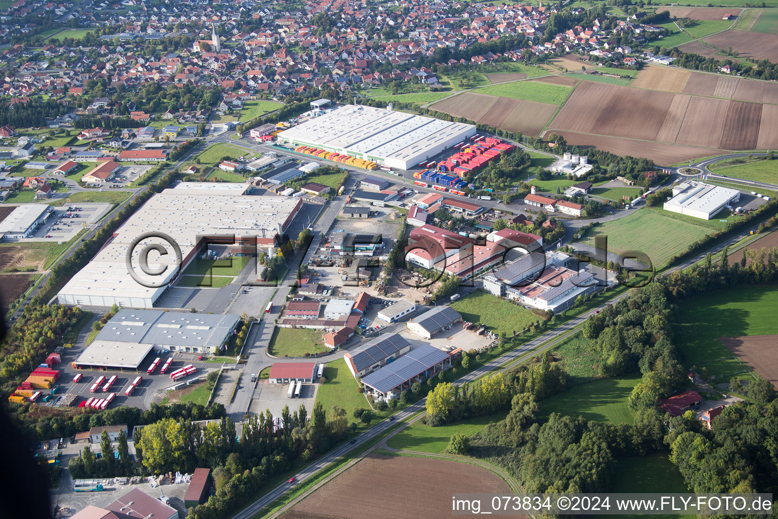 Aerial photograpy of Knetzgau in the state Bavaria, Germany