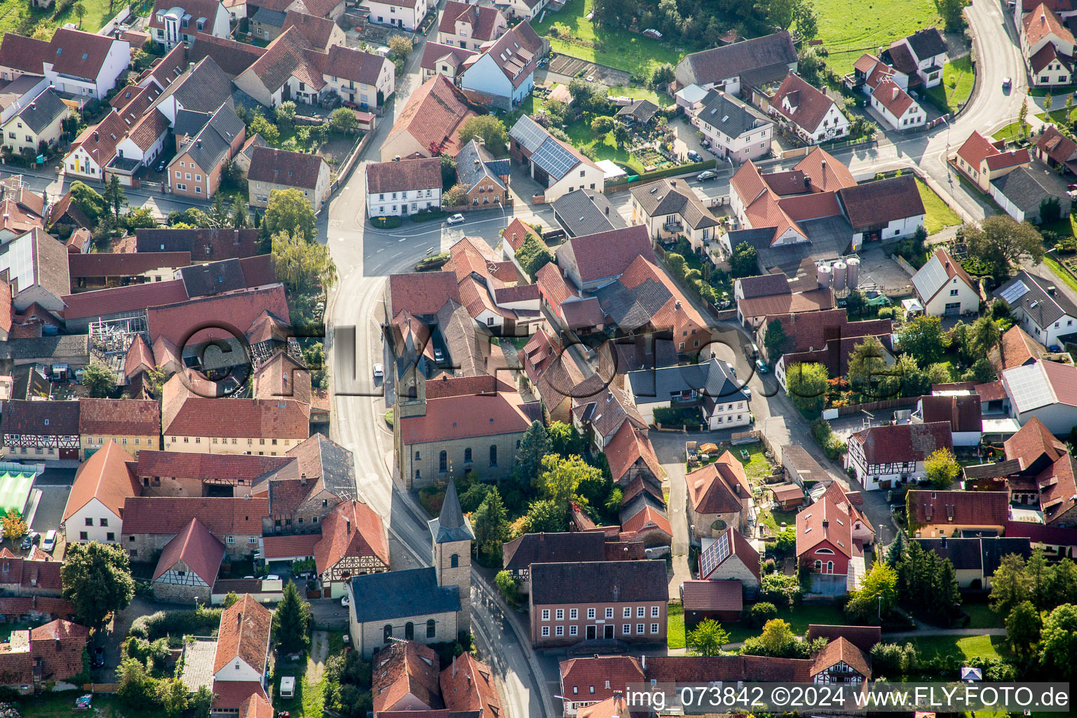 Church buildings in the village of in Westheim in the state Bavaria, Germany