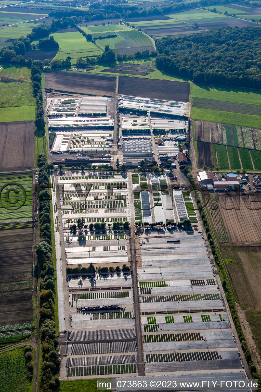 Building of Store plant market Dieter Denzer in Gochsheim in the state Bavaria, Germany