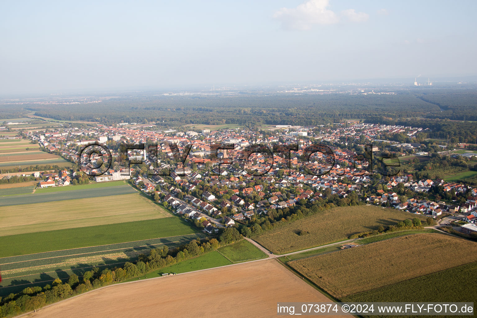 Kandel in the state Rhineland-Palatinate, Germany viewn from the air