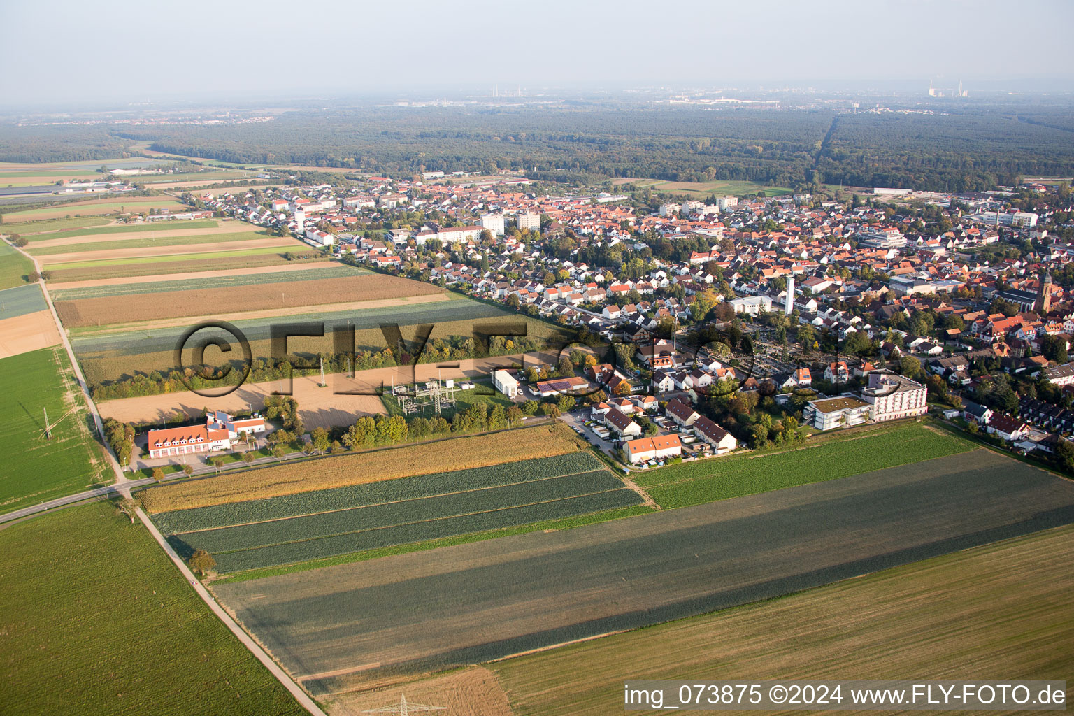 Drone recording of Kandel in the state Rhineland-Palatinate, Germany