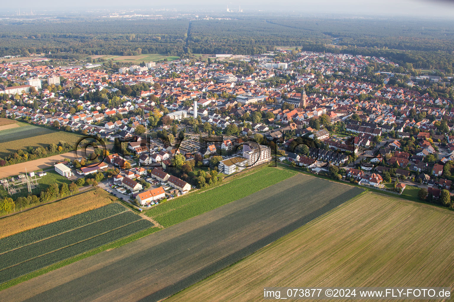 Kandel in the state Rhineland-Palatinate, Germany from the drone perspective