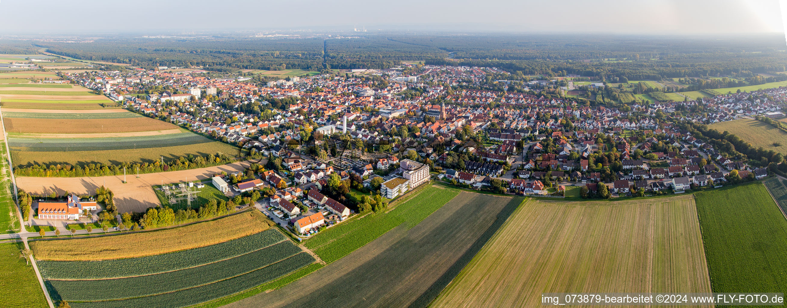 Kandel in the state Rhineland-Palatinate, Germany from a drone