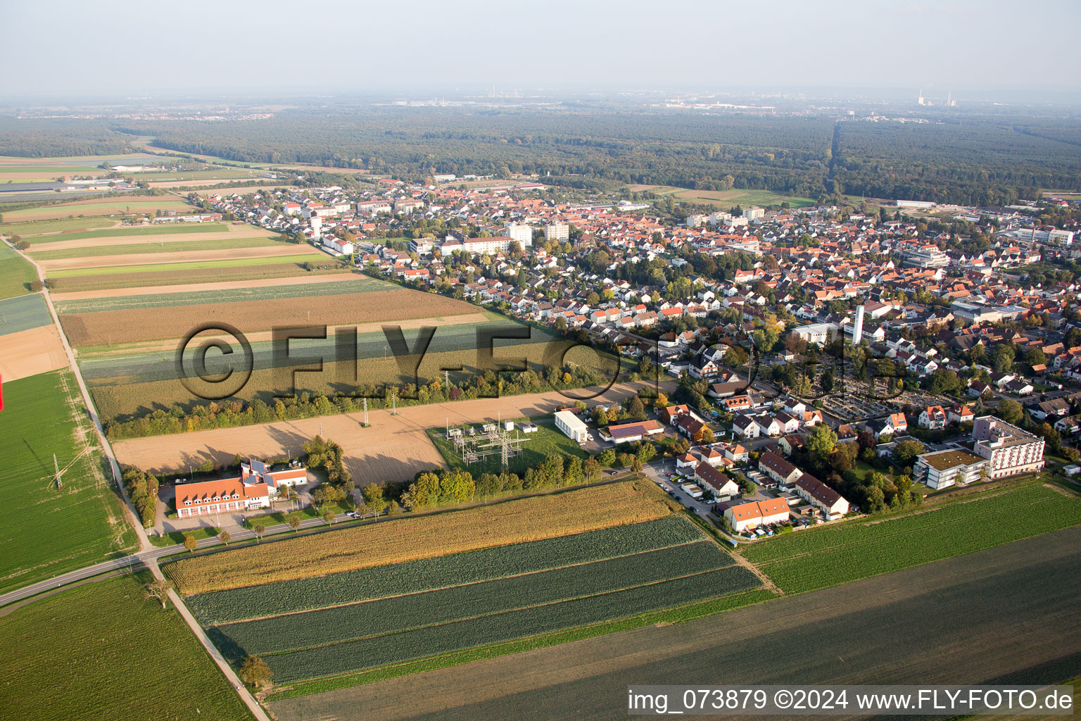 Kandel in the state Rhineland-Palatinate, Germany seen from a drone