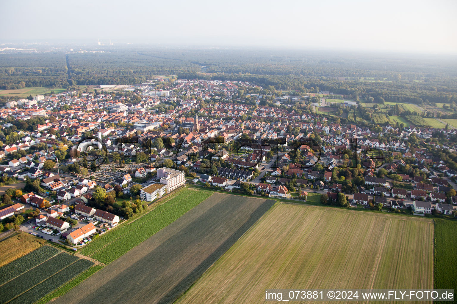 Aerial photograpy of Kandel in the state Rhineland-Palatinate, Germany