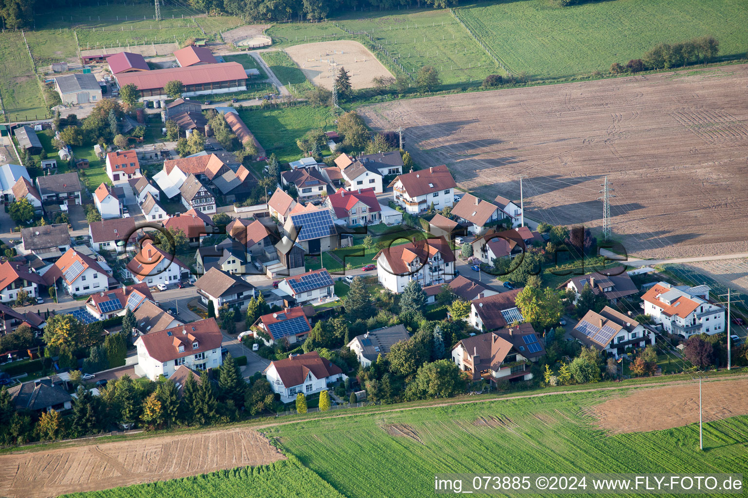 District Minderslachen in Kandel in the state Rhineland-Palatinate, Germany out of the air