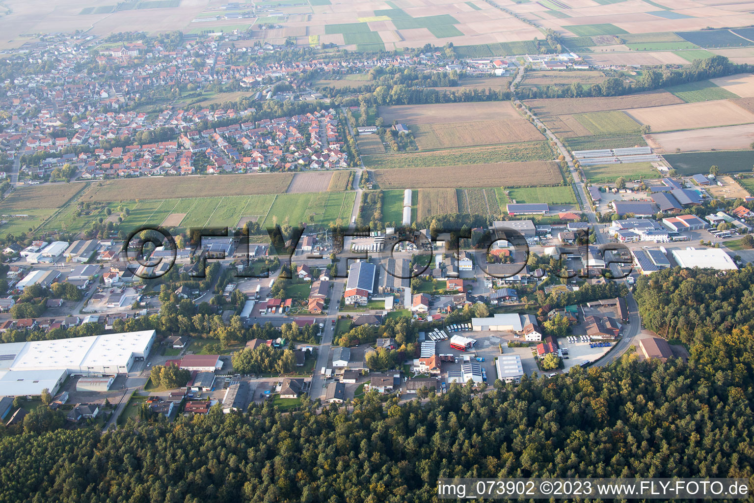 Aerial view of District Herxheim in Herxheim bei Landau/Pfalz in the state Rhineland-Palatinate, Germany