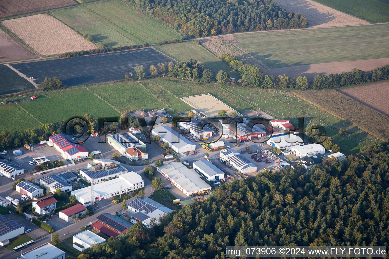 Oblique view of District Herxheim in Herxheim bei Landau in the state Rhineland-Palatinate, Germany