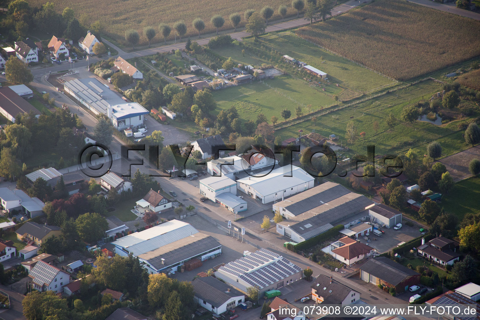 District Herxheim in Herxheim bei Landau in the state Rhineland-Palatinate, Germany from above