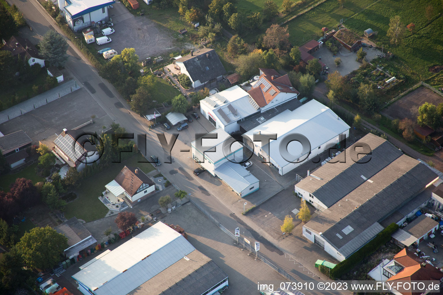 District Herxheim in Herxheim bei Landau in the state Rhineland-Palatinate, Germany seen from above