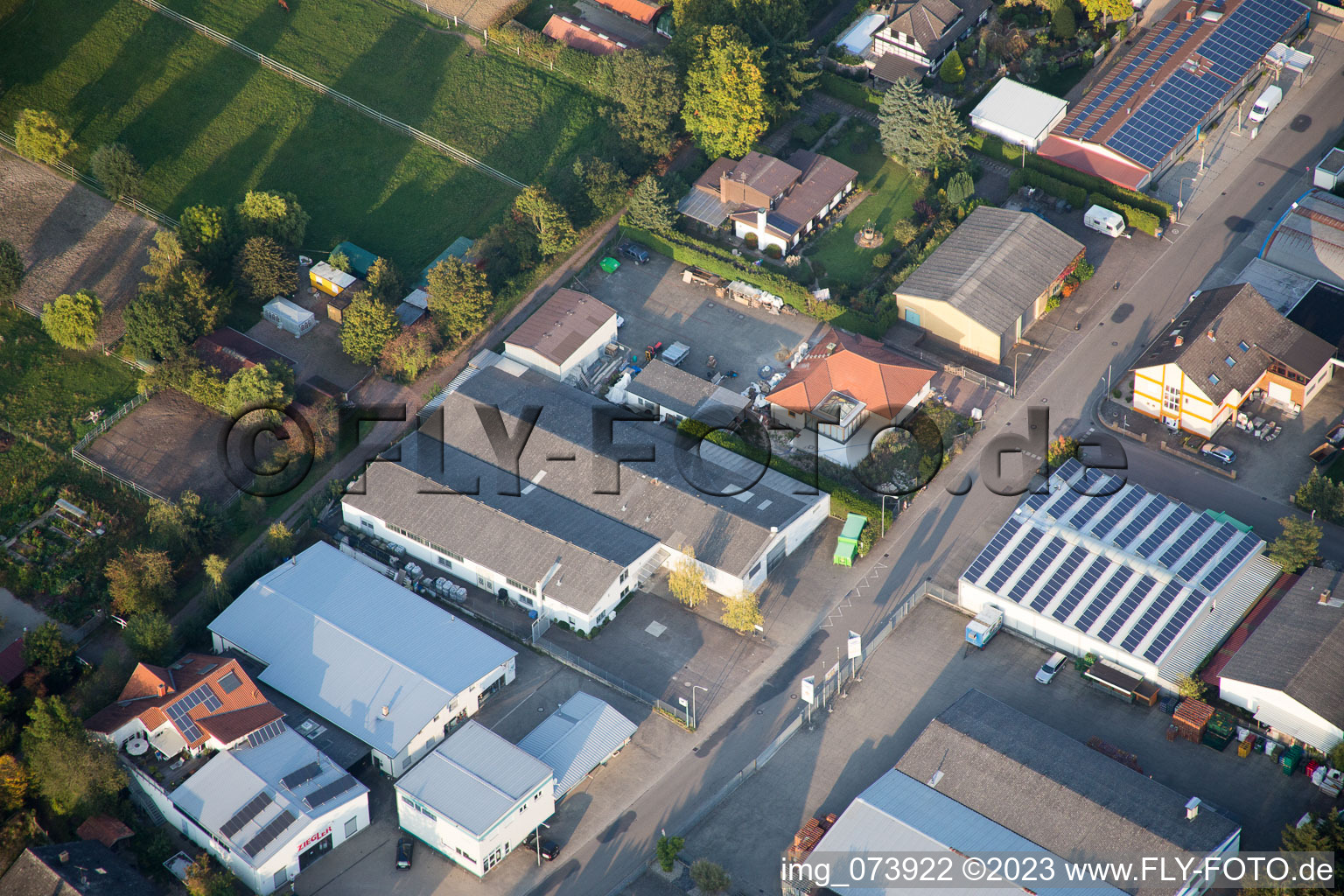 Aerial view of District Herxheim in Herxheim bei Landau in the state Rhineland-Palatinate, Germany