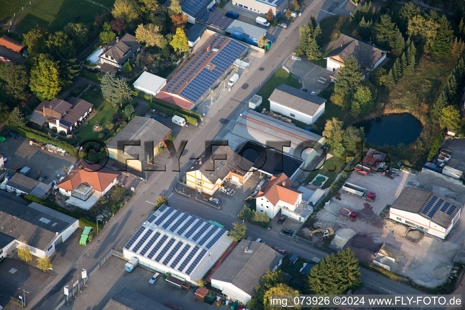 Oblique view of District Herxheim in Herxheim bei Landau in the state Rhineland-Palatinate, Germany