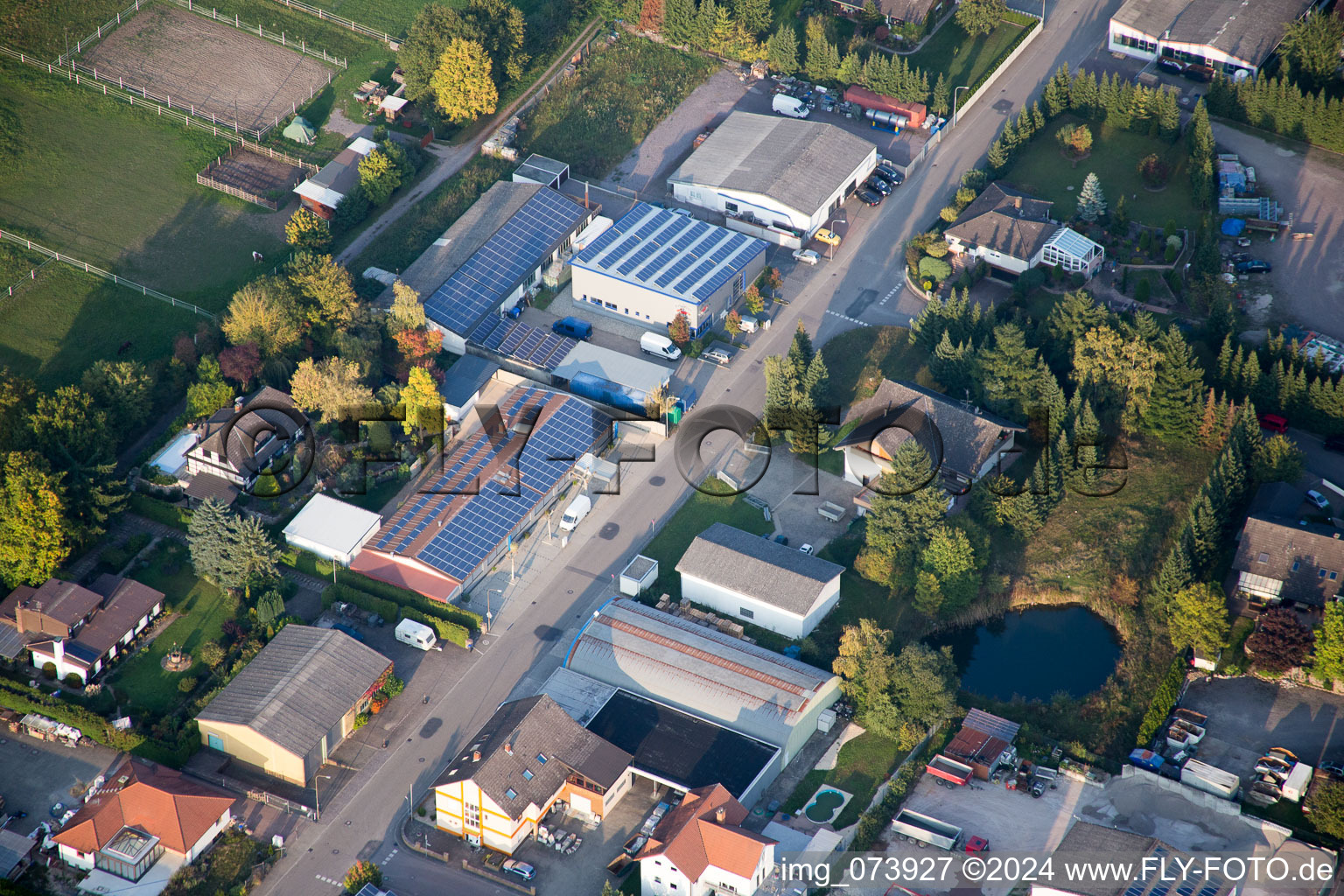 District Herxheim in Herxheim bei Landau in the state Rhineland-Palatinate, Germany from above