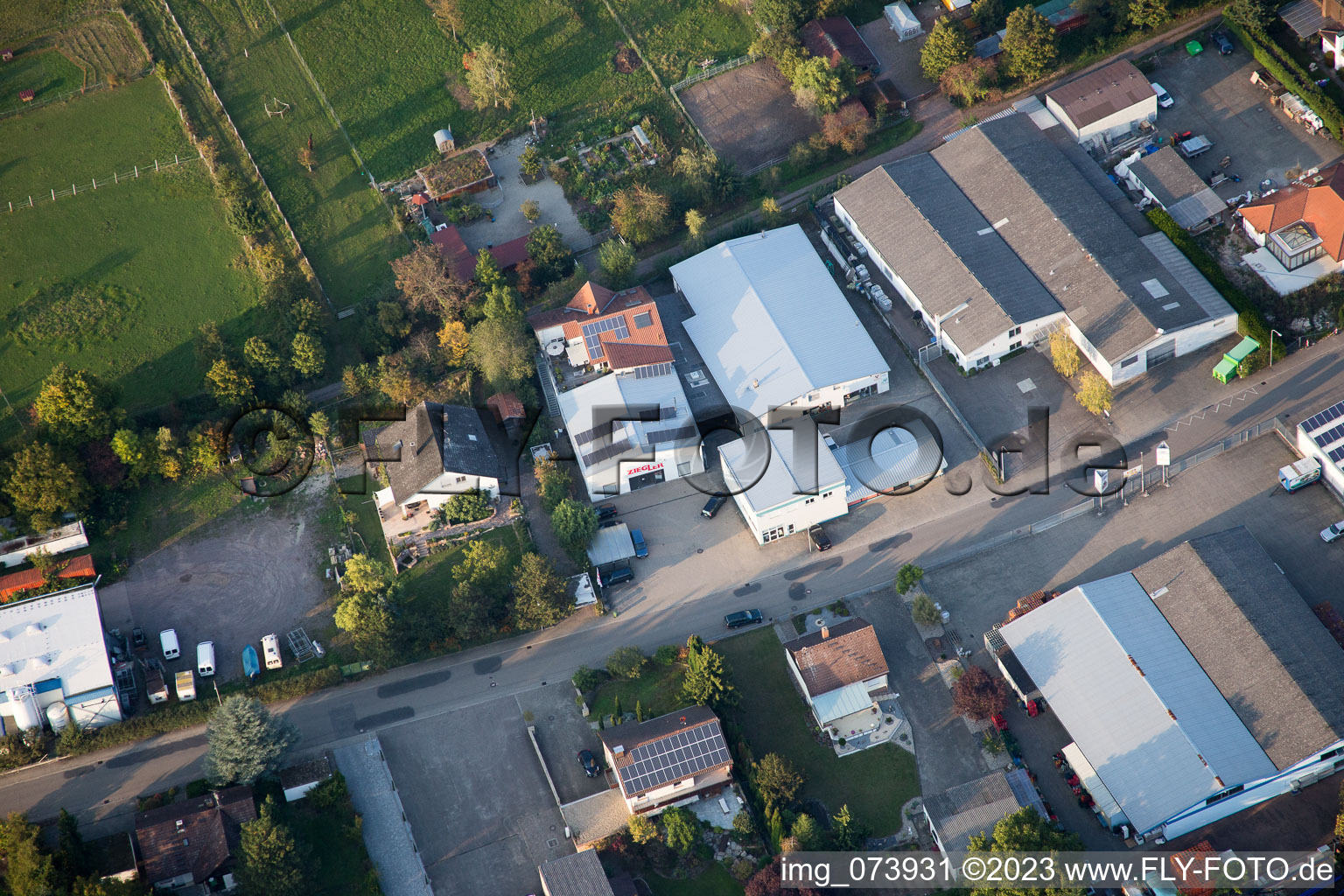 District Herxheim in Herxheim bei Landau in the state Rhineland-Palatinate, Germany from the plane