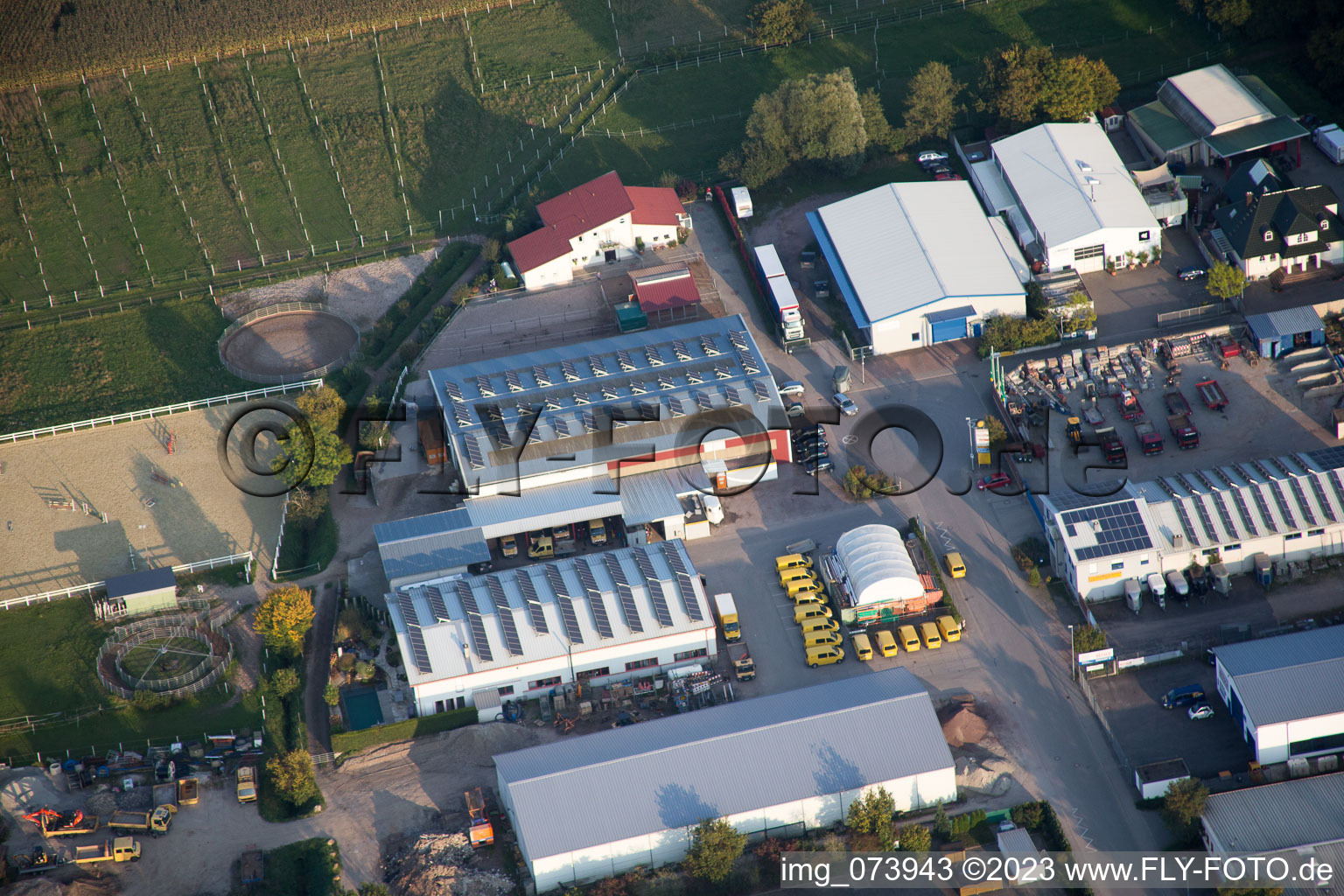 Drone image of District Herxheim in Herxheim bei Landau in the state Rhineland-Palatinate, Germany