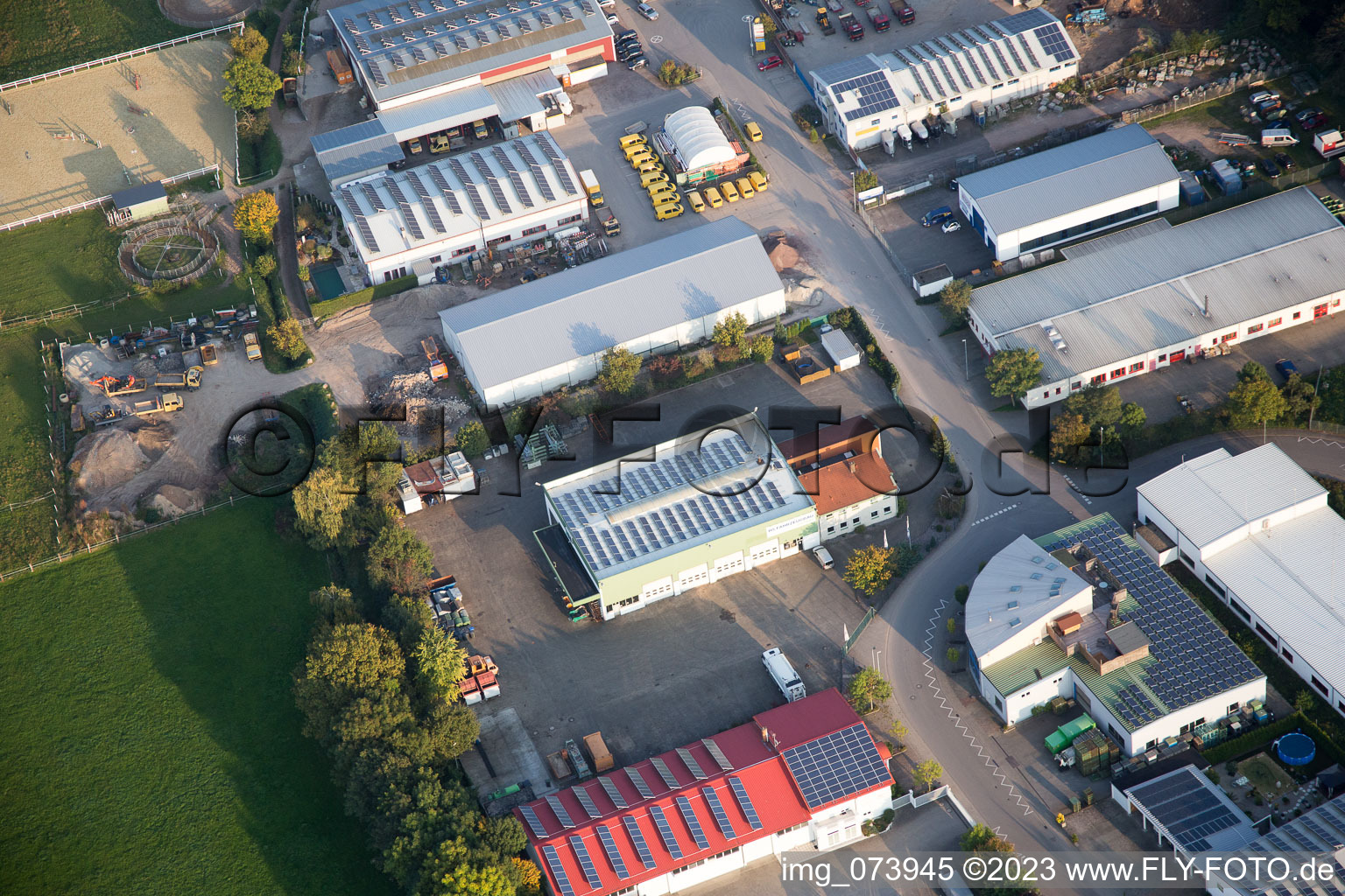 District Herxheim in Herxheim bei Landau in the state Rhineland-Palatinate, Germany from the drone perspective