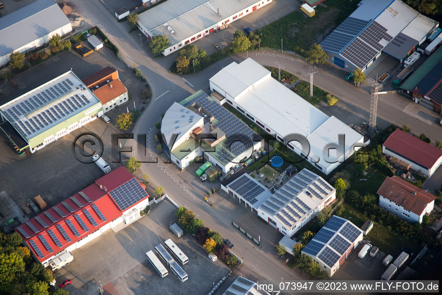 District Herxheim in Herxheim bei Landau in the state Rhineland-Palatinate, Germany seen from a drone