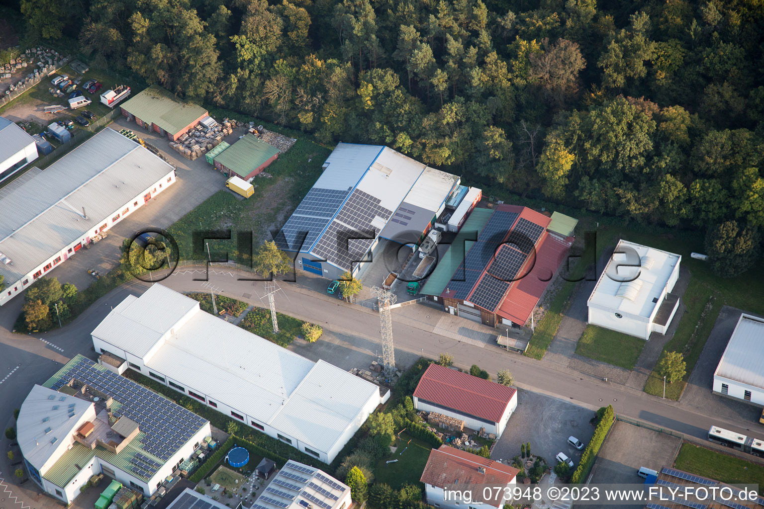 Aerial view of District Herxheim in Herxheim bei Landau in the state Rhineland-Palatinate, Germany