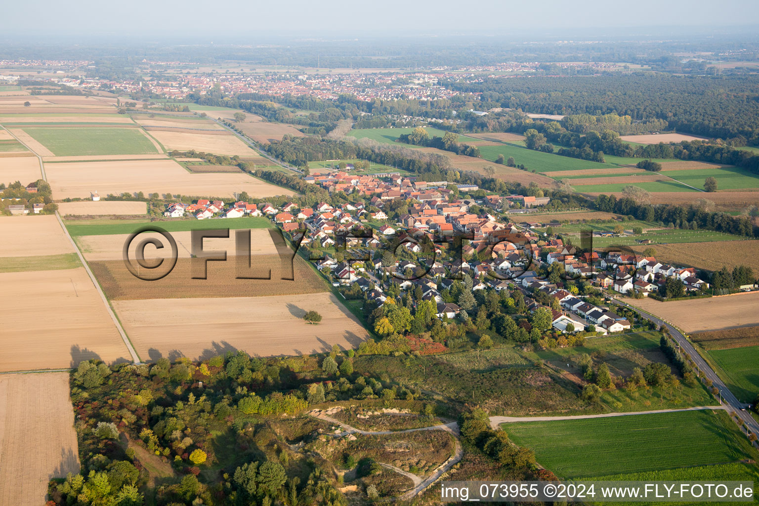 Oblique view of Herxheimweyher in the state Rhineland-Palatinate, Germany