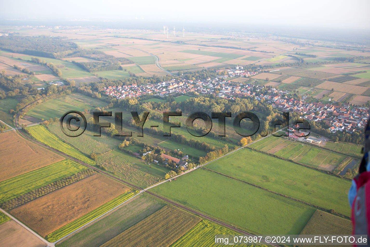 Aerial view of Winden in the state Rhineland-Palatinate, Germany