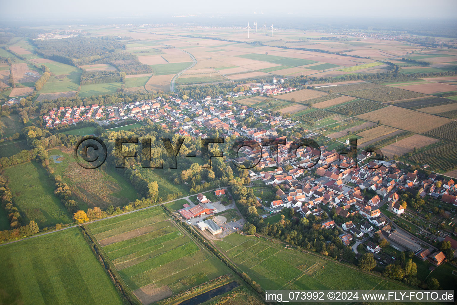 Oblique view of Winden in the state Rhineland-Palatinate, Germany