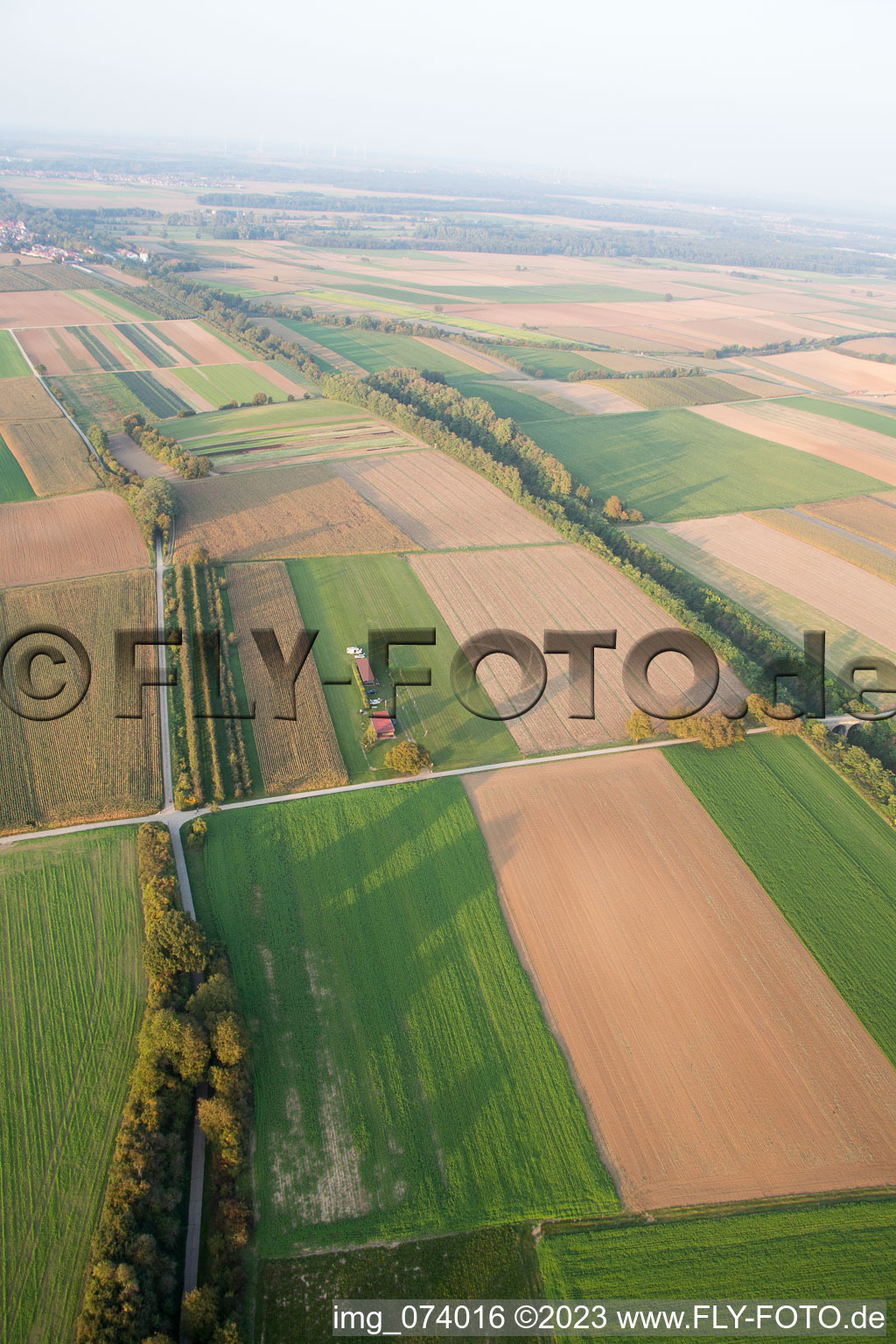 Model airfield in Freckenfeld in the state Rhineland-Palatinate, Germany out of the air