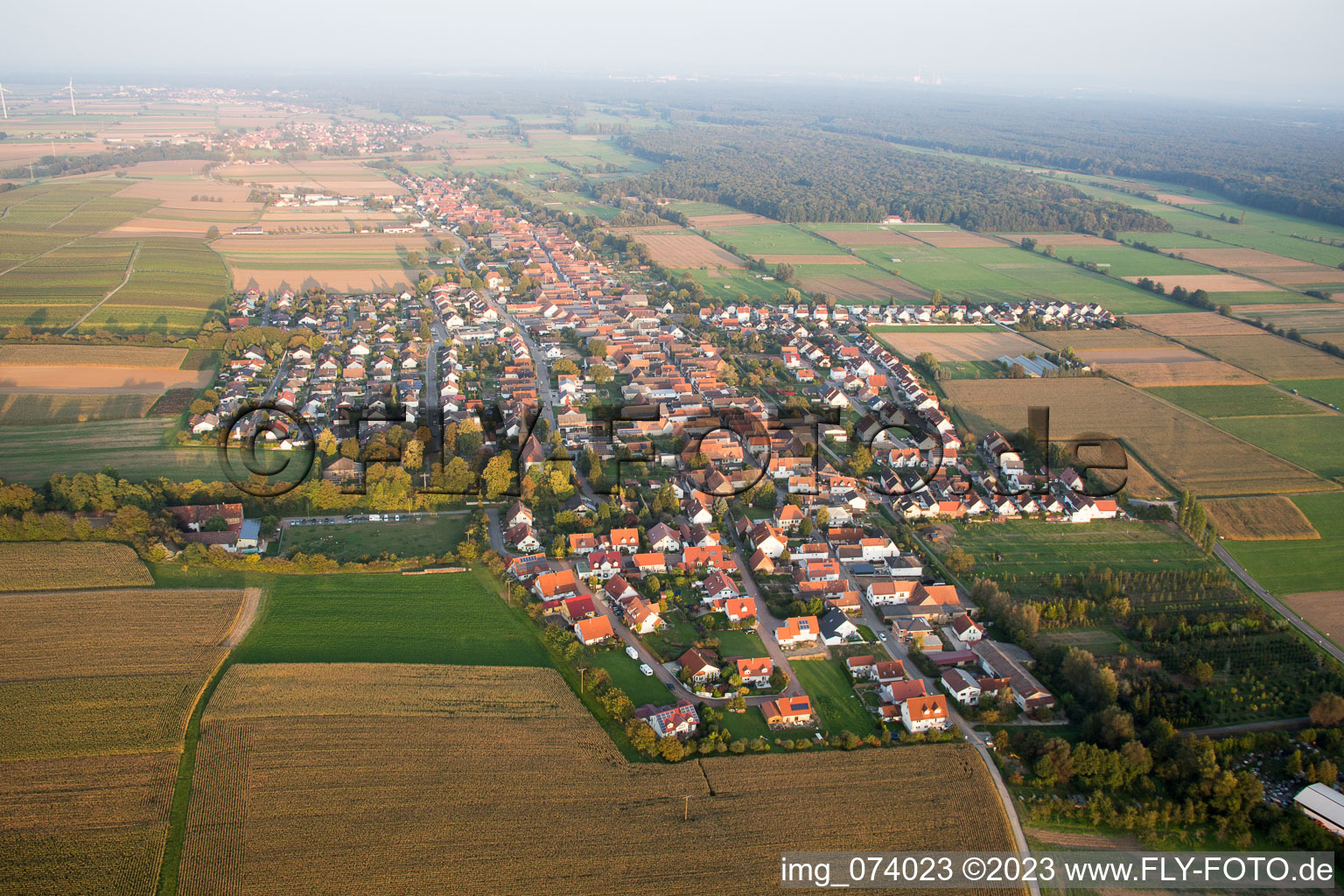 Freckenfeld in the state Rhineland-Palatinate, Germany out of the air
