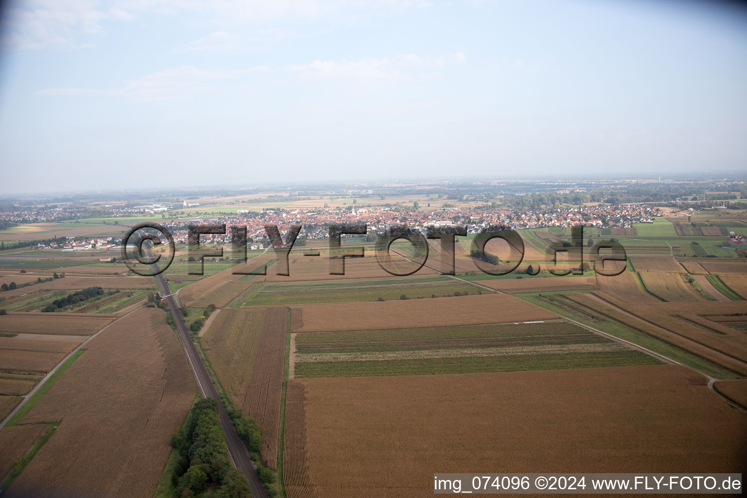 Aerial photograpy of Hœrdt in the state Bas-Rhin, France